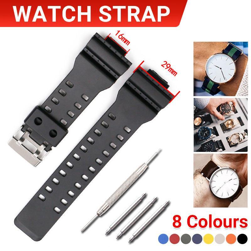 16mm TPU Watch Strap Compatible with G Series GA100 G8900 GW8900 with Tool Pins - Army Green