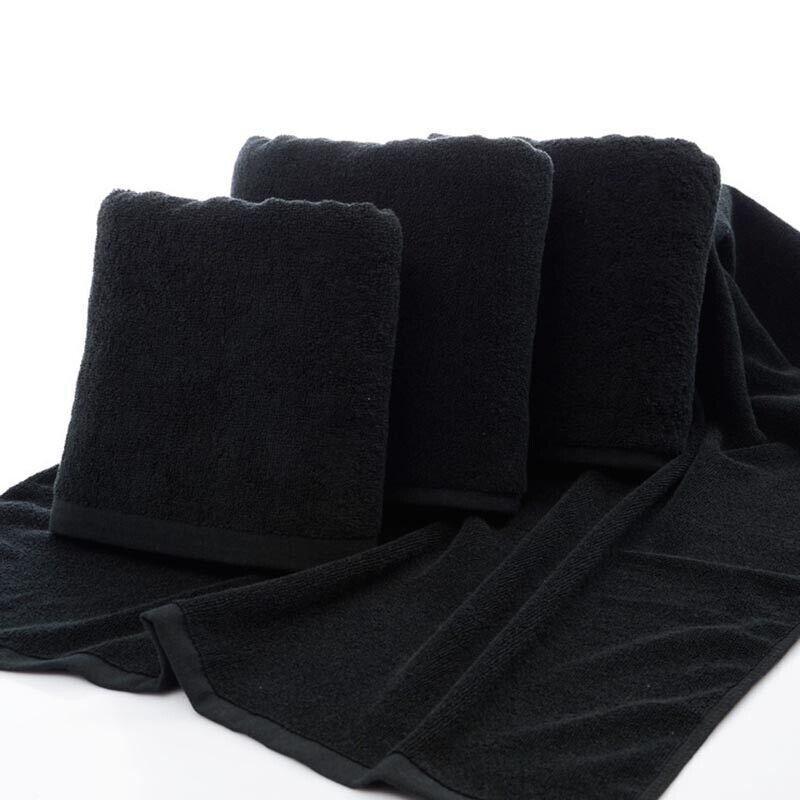 Black Cotton Towel 35x75cm Soft Thick Absorbent Bath Gym Travel Use