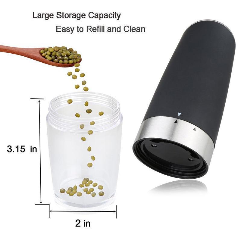 Automatic Gravity Electric Salt or Pepper Mill Grinder Led Battery-Operated