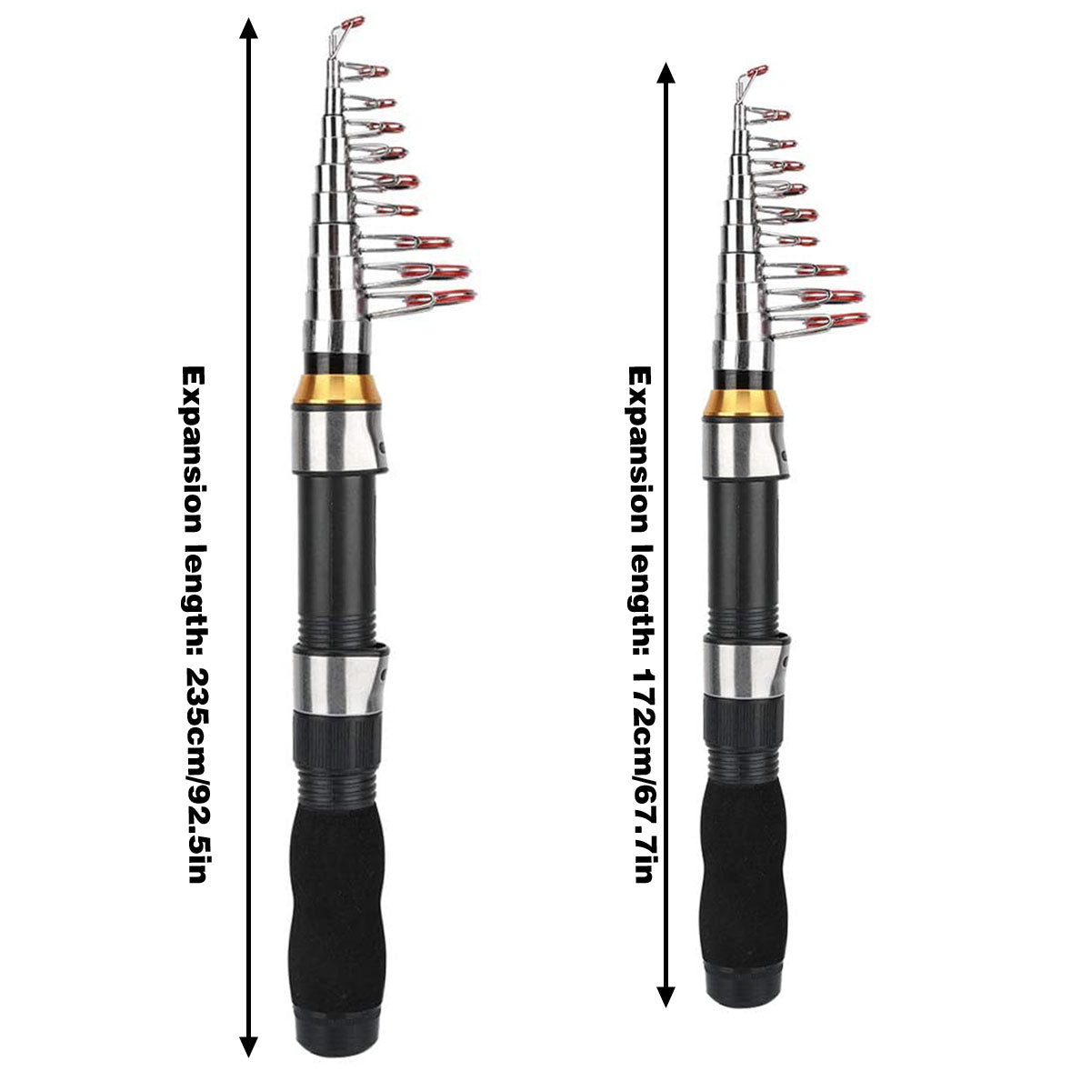 Portable Mini Fishing Rod Fishing Gear Compact Travel Rods for Outdoor Sports - 235cm