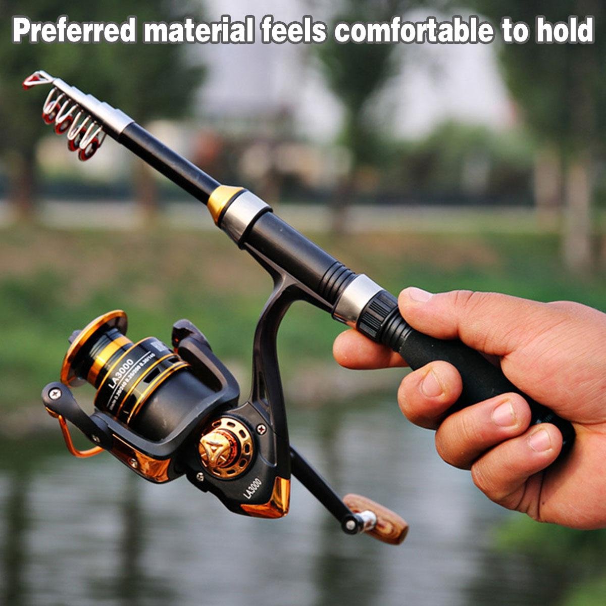 Portable Mini Fishing Rod Fishing Gear Compact Travel Rods for Outdoor Sports - 235cm
