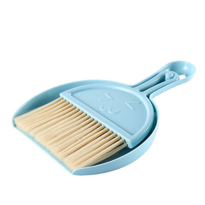 Mini Desktop Sweep Cleaning Brush Keyboard Brush Small Broom Dustpan Set - Pink