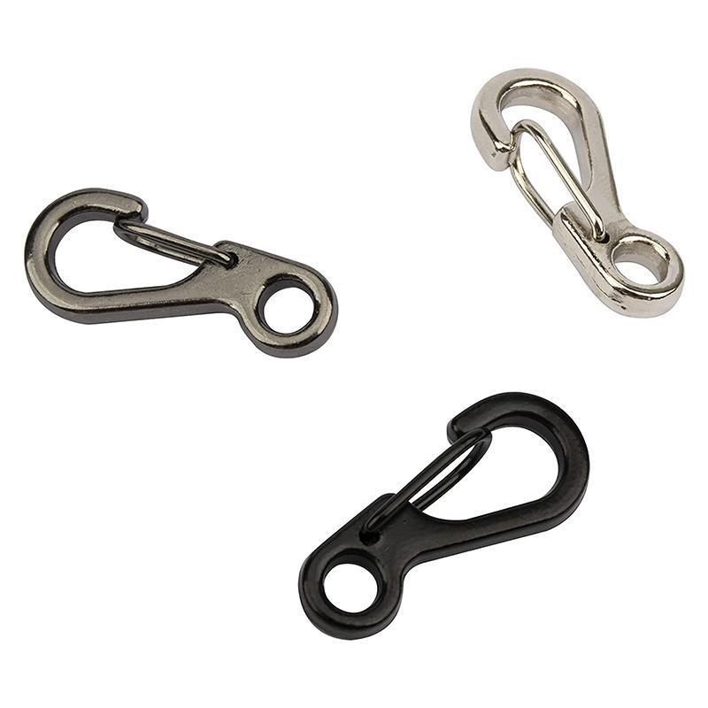 10X Mini Alloy Carabiner Keychain Durable Snap Spring Clip Hook - Black
