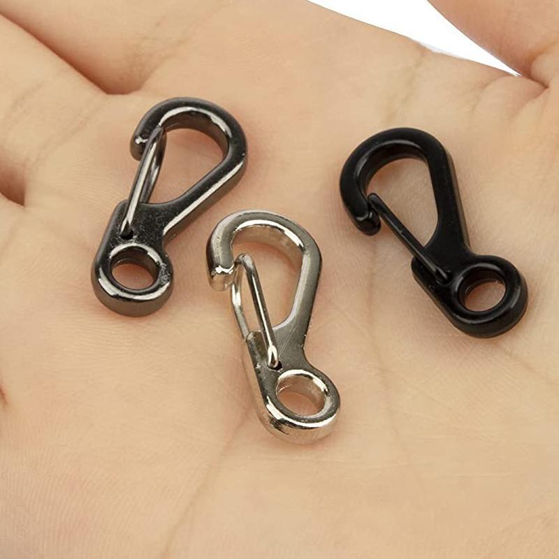 10X Mini Alloy Carabiner Keychain Durable Snap Spring Clip Hook - Silver