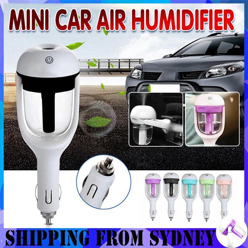 Mini Car Air Humidifier Essential Oil Diffuser Ultrasonic Aroma Mist Purifier - Green