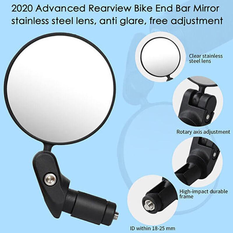 Adjustable Bicycle Rearview Mirror Convex Lens for MTB and Road Bikes