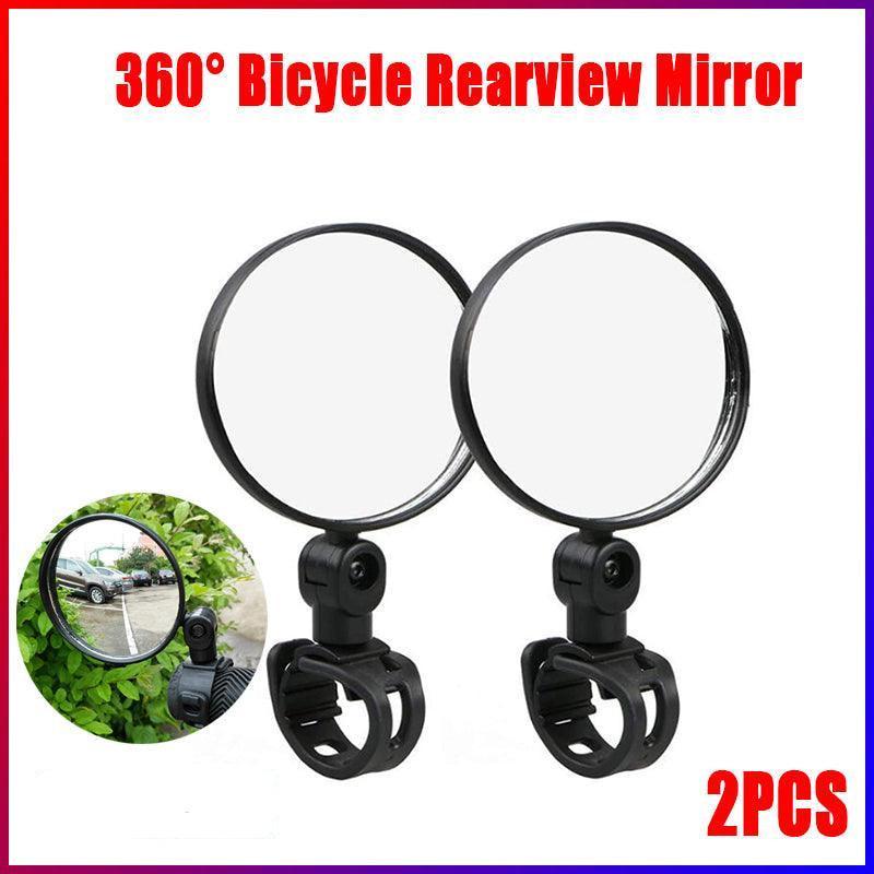 2PCS 360 Degree Bicycle Rearview Mirror Handlebar Mount Adjustable