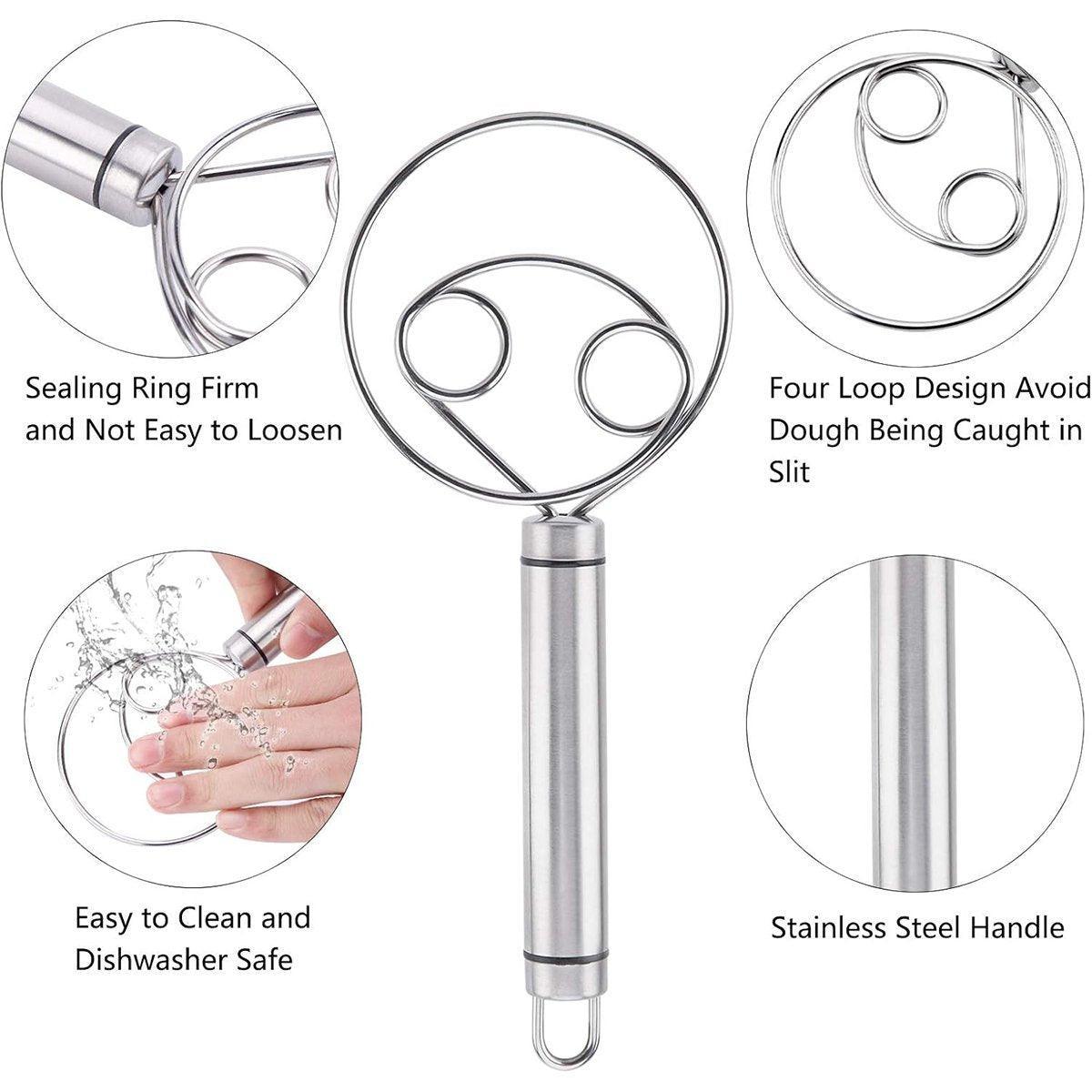 Stainless Steel Double Eye Coil Flour Mixer Household Baking Tool Egg Beate