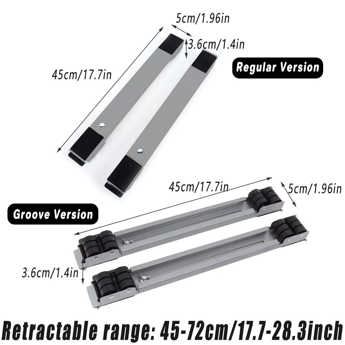 2pcs Adjustable Refrigerator Washing Machine Base Stand Movable Support Shelf - Grooved