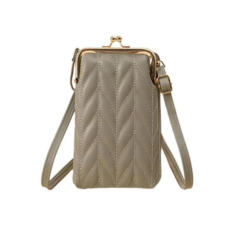 Women Mobile Phone Bag Pu Leather Purse Wallet Shoulder Pouch Small Crossbody Au - Green