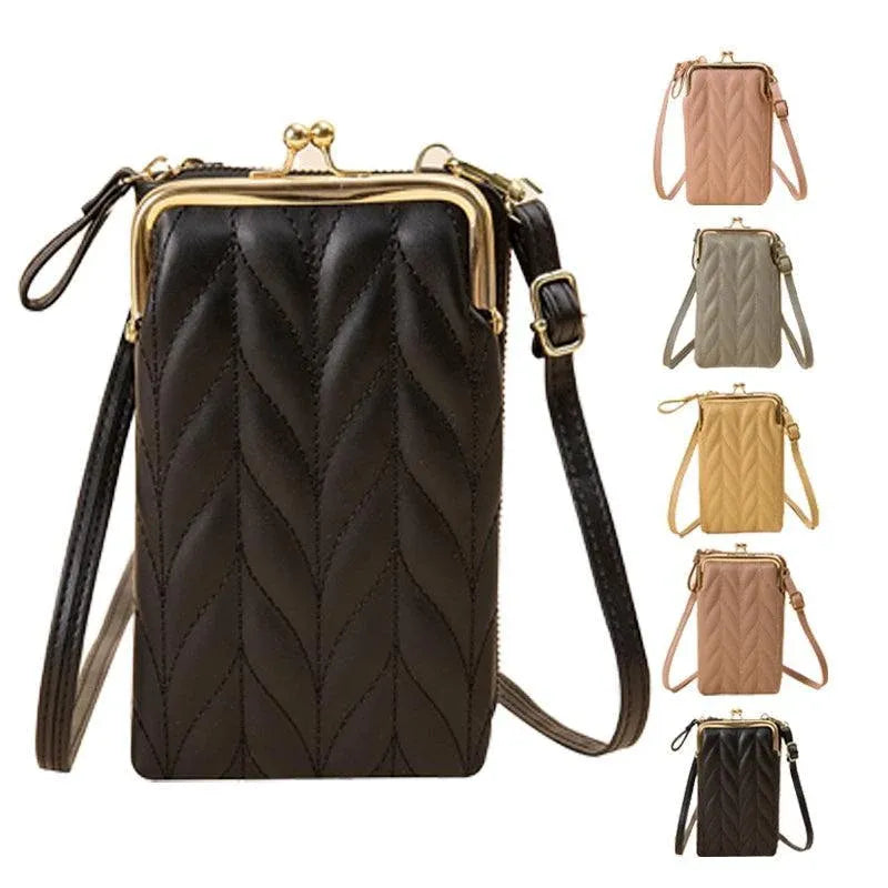 Women Mobile Phone Bag Pu Leather Purse Wallet Shoulder Pouch Small Crossbody Au - Green