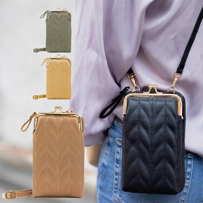 Women Mobile Phone Bag Pu Leather Purse Wallet Shoulder Pouch Small Crossbody Au - Green