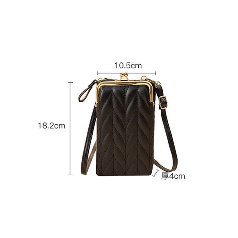 Women Mobile Phone Bag Pu Leather Purse Wallet Shoulder Pouch Small Crossbody Au - Green