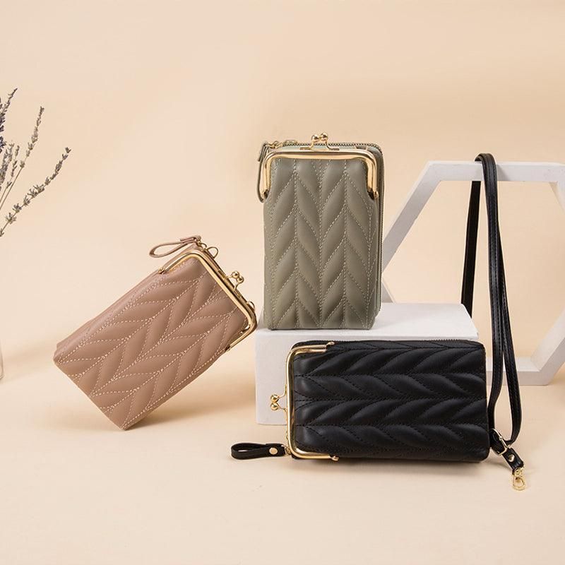Women Mobile Phone Bag Pu Leather Purse Wallet Shoulder Pouch Small Crossbody Au - Green