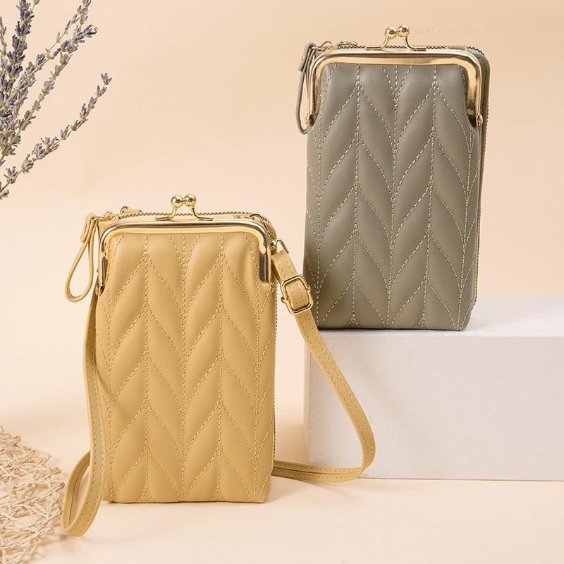 Women Mobile Phone Bag Pu Leather Purse Wallet Shoulder Pouch Small Crossbody Au - Green