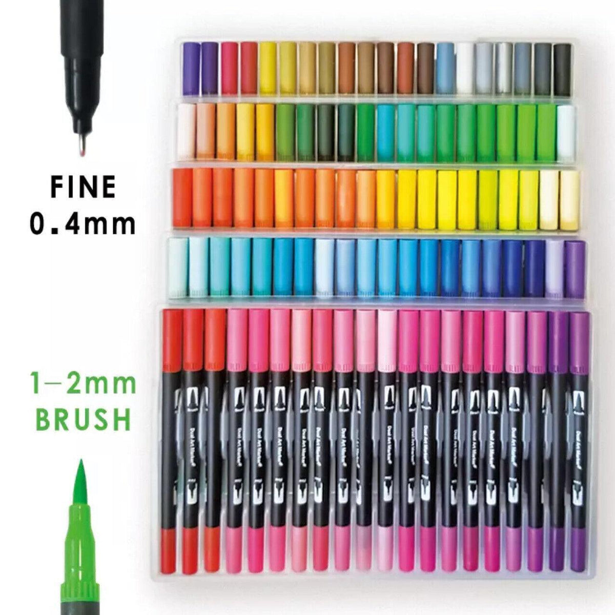 12-120 Watercolor Brush Pen Set Artist Sketch Marker - Black-12 Colours