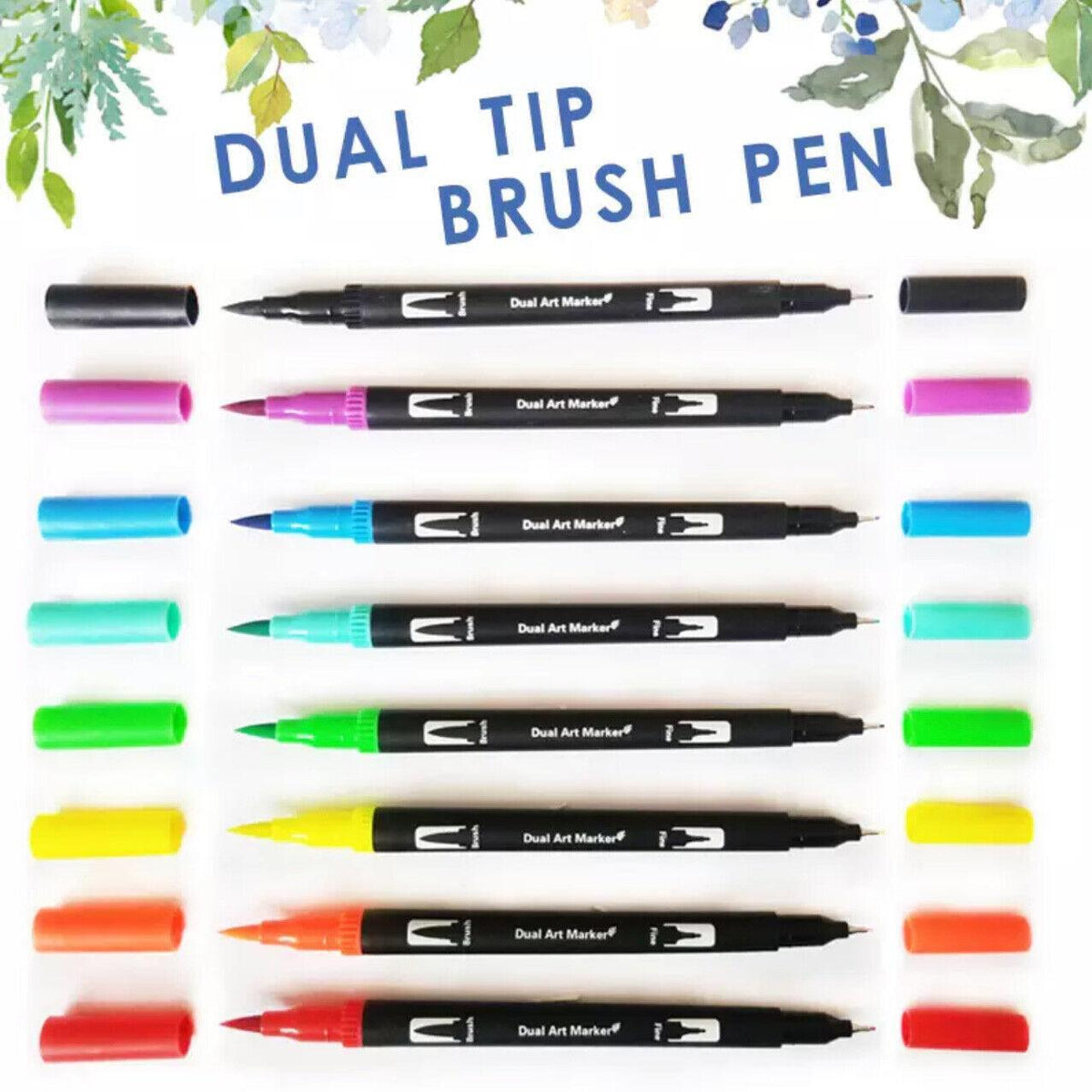 12-120 Watercolor Brush Pen Set Artist Sketch Marker - Black-12 Colours