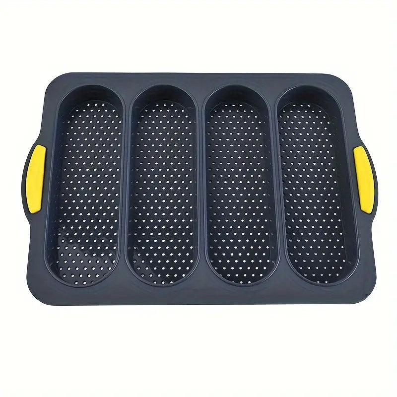 Silicone Cake Mould Oval 4 Compartment Non Stick Baking Pan Home Kitchen Tools