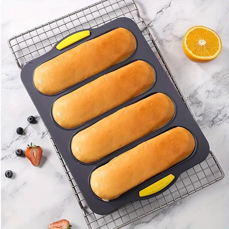 Silicone Cake Mould Oval 4 Compartment Non Stick Baking Pan Home Kitchen Tools