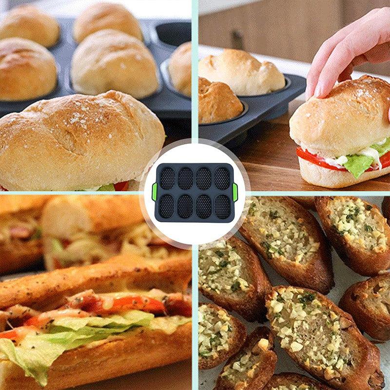 Silicone Cake Mould Oval 8 Compartment Non Stick Baking Pan Kitchen Tools Set