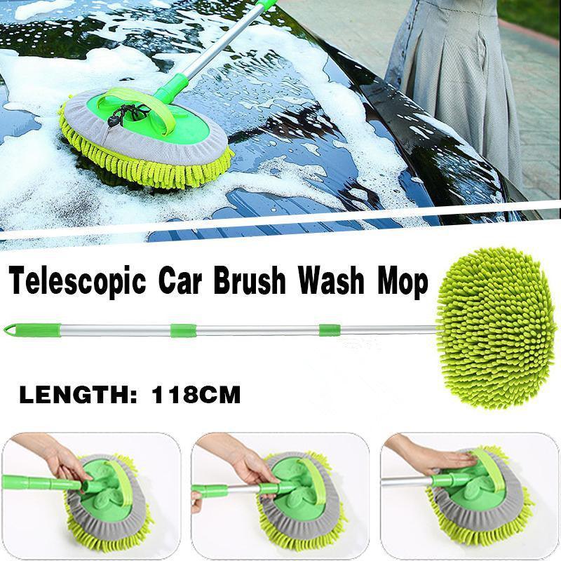 New Telescopic Car Brush Wash Soft Care Mop Vehicle Cleaning Window Adjustable - Mop Cloth(mop not included)