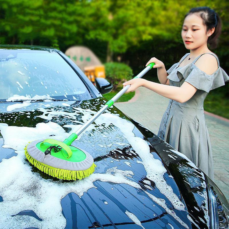 New Telescopic Car Brush Wash Soft Care Mop Vehicle Cleaning Window Adjustable - Mop Cloth(mop not included)