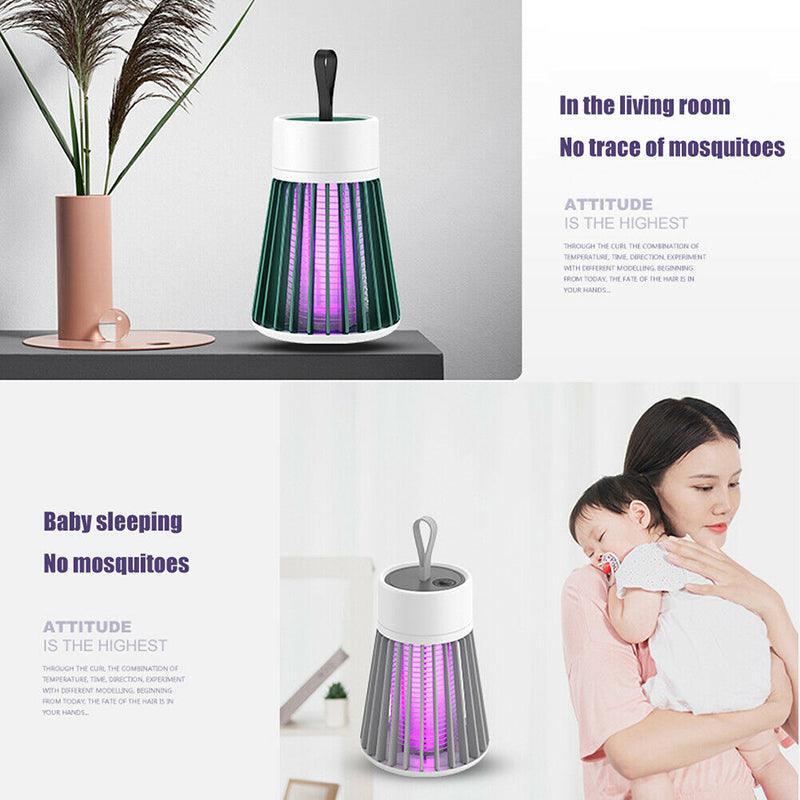 Electric Mosquito Killer Lamp Insect Catcher Fly Bug Zapper Trap Led Uv Mozzie - Grey (Recharge)
