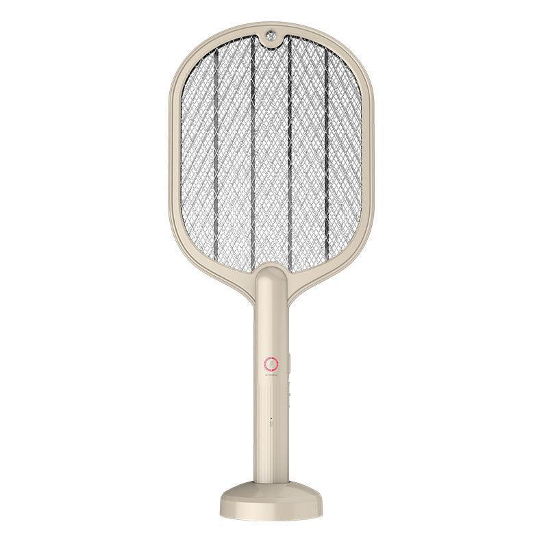 2 In 1 Electric USB Rechargable Racket Fly Swatter Mosquito Insect Killer Zapper - White