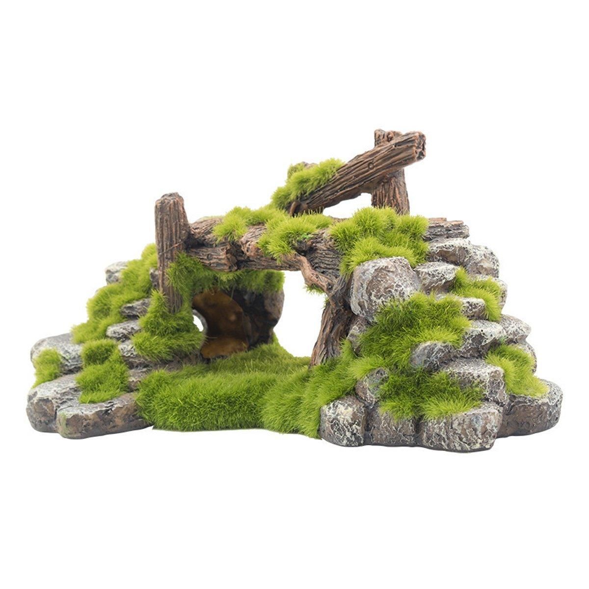 1-Piece Resin Moss Bridge Aquarium Decoration