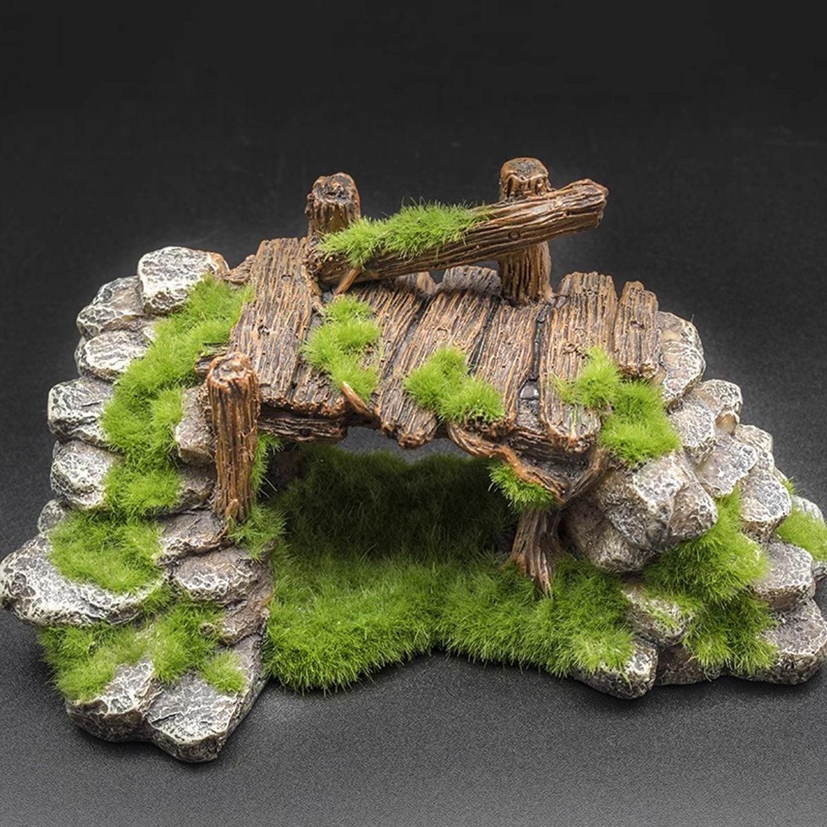 1-Piece Resin Moss Bridge Aquarium Decoration