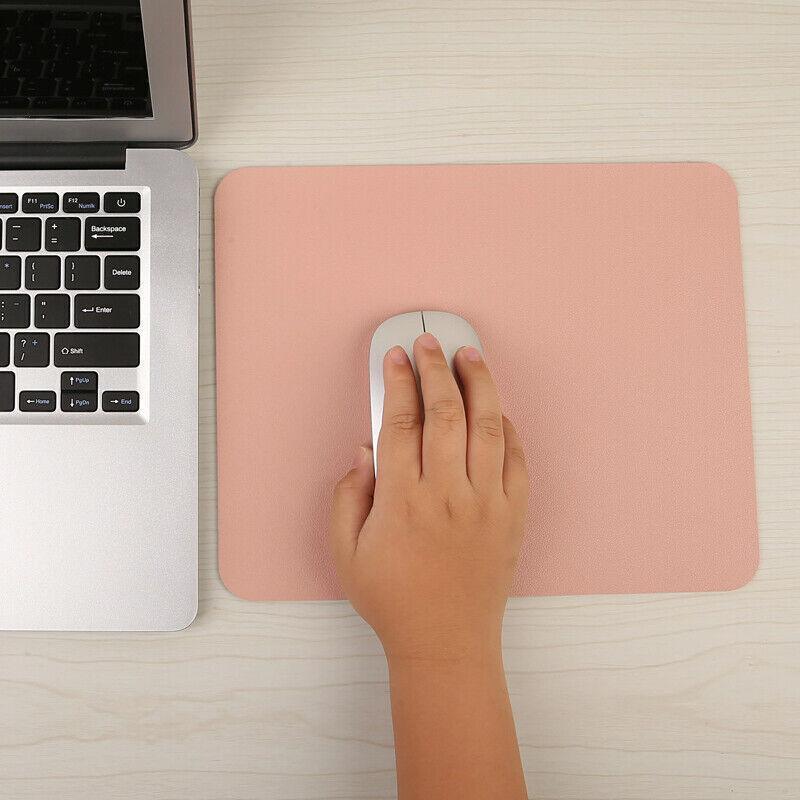 Leather Mouse Pad 30x25.5cm Waterproof Gaming Desk Mat Anti Slip Rubber Mousepad - Light Blue
