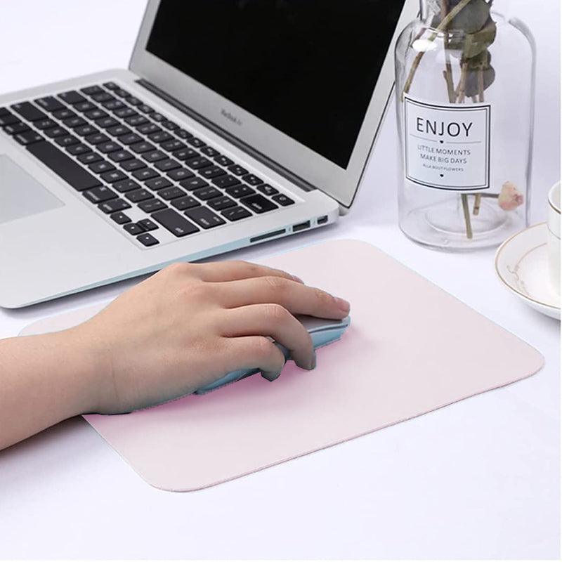 Pu Leather Gaming Mouse Pad Desk Mat Anti-Slip Speed Mousepad 22X22Cm Waterproof - Pink