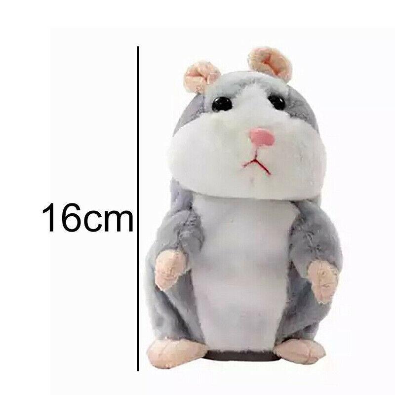 Plush Talking Hamster Toy with Voice Mimicry Nod Action Xmas Gift for Pet Lovers - Grey