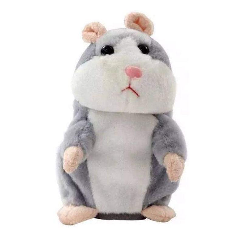 Plush Talking Hamster Toy with Voice Mimicry Nod Action Xmas Gift for Pet Lovers - Grey