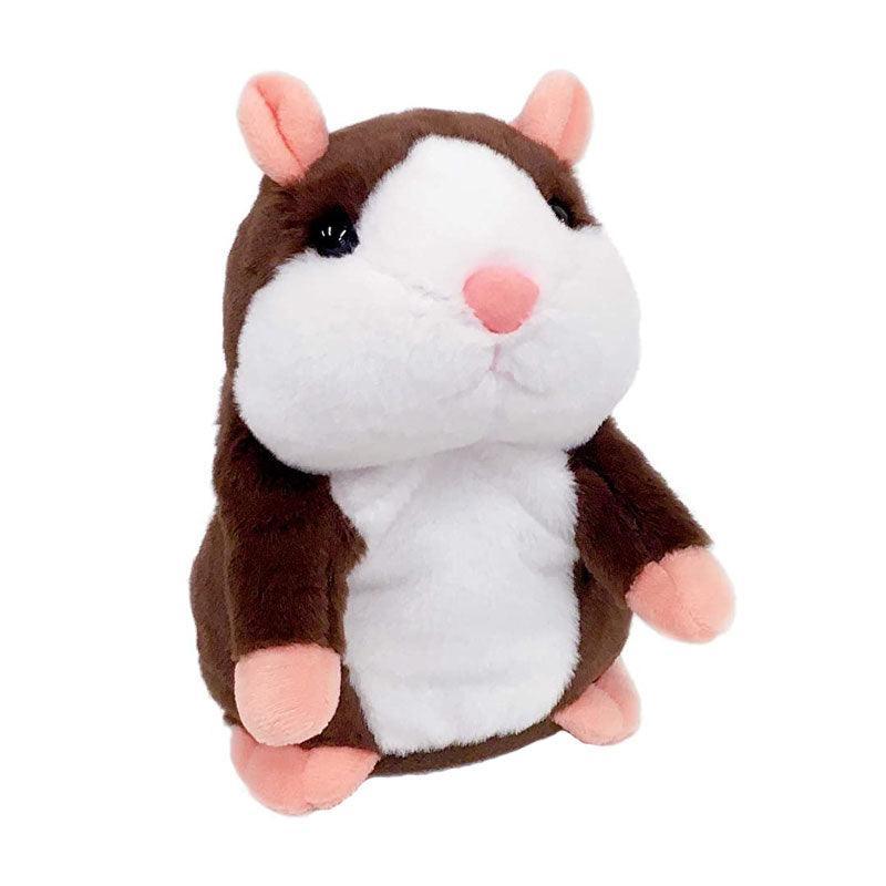 Plush Talking Hamster Toy with Voice Mimicry Nod Action Xmas Gift for Pet Lovers - Grey