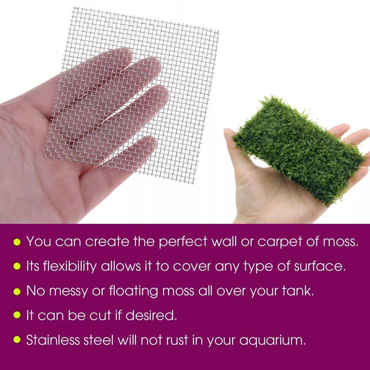 10pcs Stainless Steel Wire Mesh for Water Plants Fish Tank Aquarium Decoration - 8x8cm