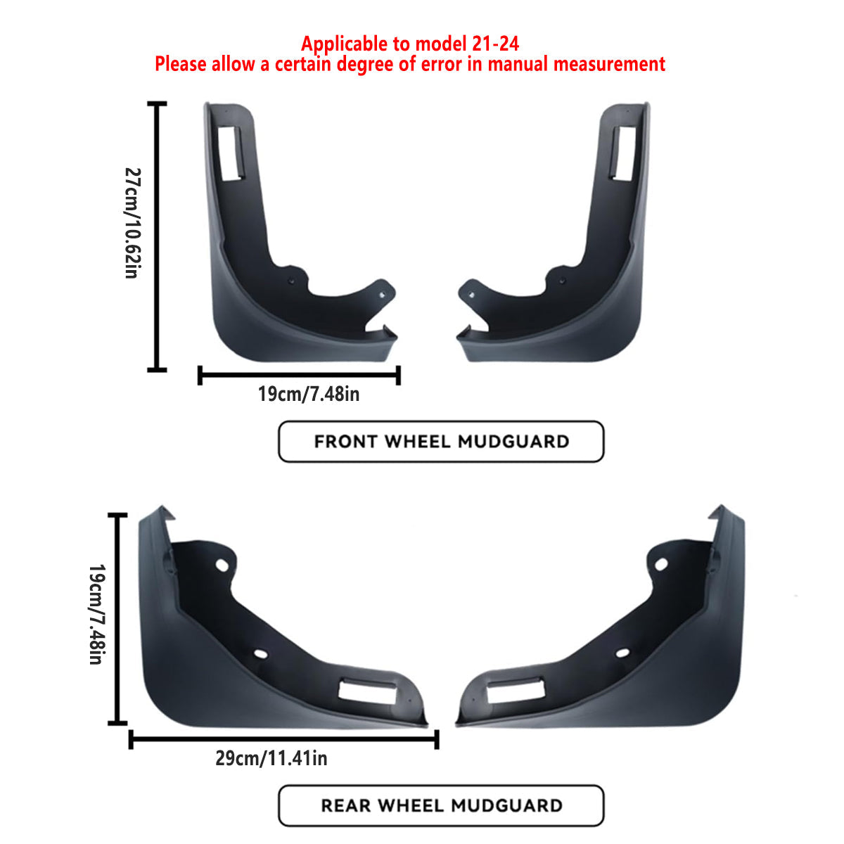 4PCS Universal Soft Rubber Fender Flares Wheel Arch Guard No Drill Car Accessories