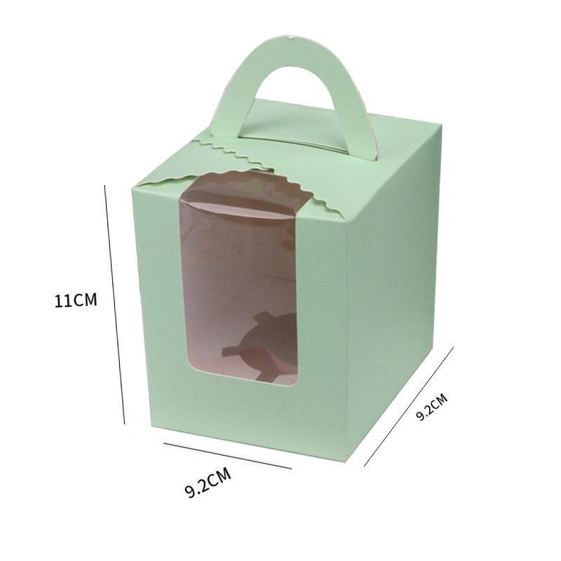 50 Pack Premium Cupcake Boxes with Window Thickened Cardboard Muffin Holders - Blue