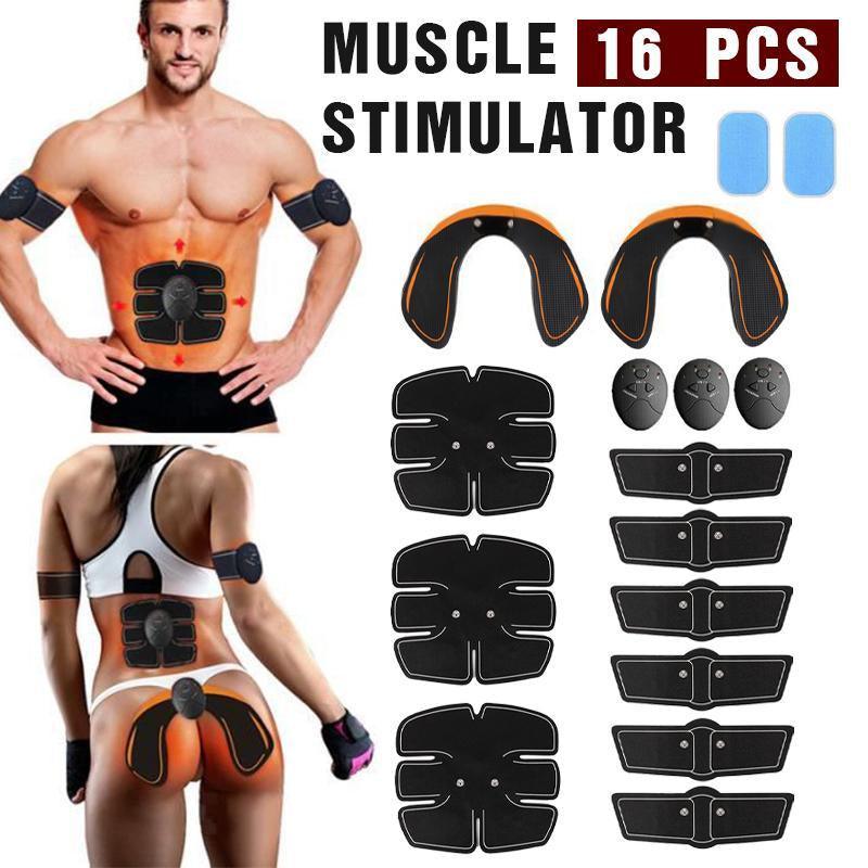 16Pcs Ems Muscle Stimulator Training Gear Abs Ultimate Hip Trainer Body Exercise
