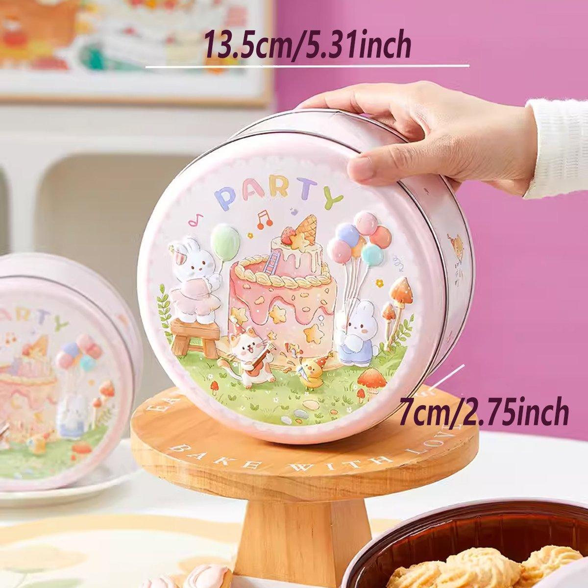 10PCS Cookie Tin Box Metal Biscuit Gift Box Candy Packaging Dragon Year Baking - Bread Bear (bump)