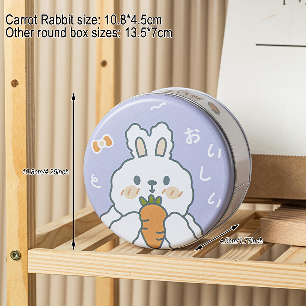 10PCS Cookie Tin Box Metal Biscuit Gift Box Candy Packaging Dragon Year Baking - Carrot Rabbit