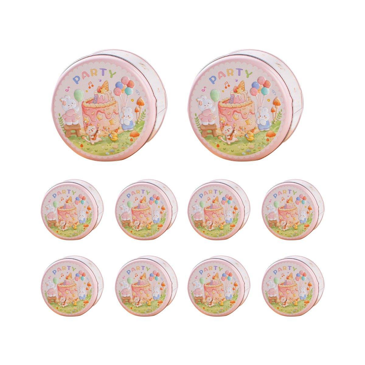 10PCS Cookie Tin Box Metal Biscuit Gift Box Candy Packaging Dragon Year Baking - Carrot Rabbit