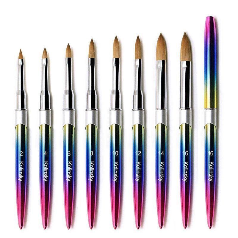 Kolinsky Acrylic Nail Art Brush Manicure Powder Professional Tools Size 2-18 - 8#