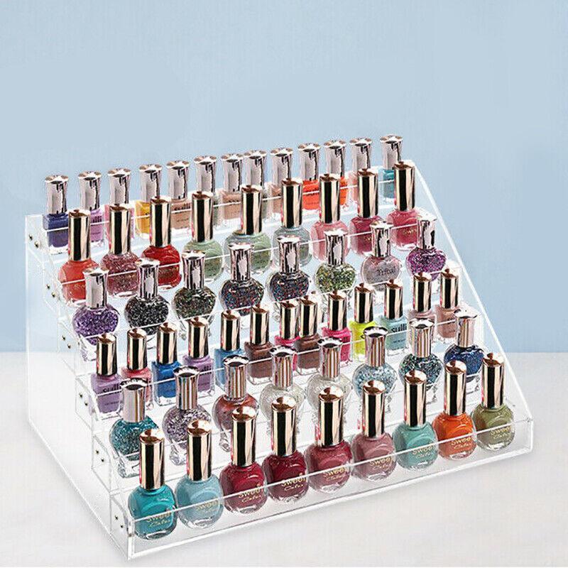 Nail Polish Storage Rack with 4 to 6 Tiers Acrylic Display Stand for Makeup and Lipstick - 5Tiers