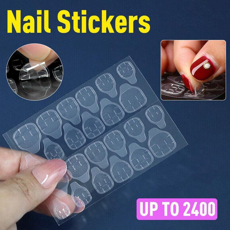 24-2400PCS Double Sided Adhesive Press On Nail Stickers Clear Tape Glue Tabs - 50PCS (1200xNail Stickers)