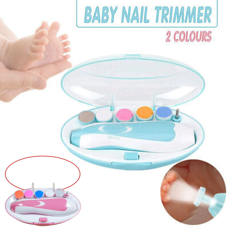 Electric Nail Trimmer Grinder Clipper Set with Gentle Head for Delicate Nails Care - Pink