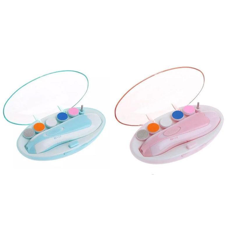 Electric Nail Trimmer Grinder Clipper Set with Gentle Head for Delicate Nails Care - Pink