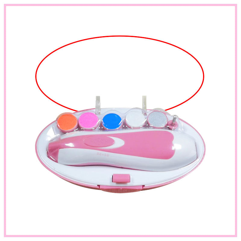 Electric Nail Trimmer Grinder Clipper Set with Gentle Head for Delicate Nails Care - Pink