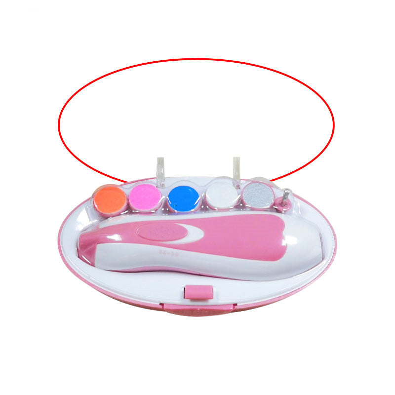 Electric Nail Trimmer Grinder Clipper Set with Gentle Head for Delicate Nails Care - Pink