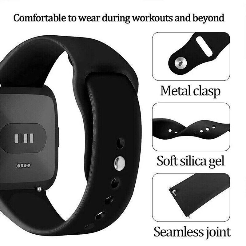 Small Size For Fitbit Versa / Versa Lite Versa2 Replacement Band Silicone Strap Wristband - White